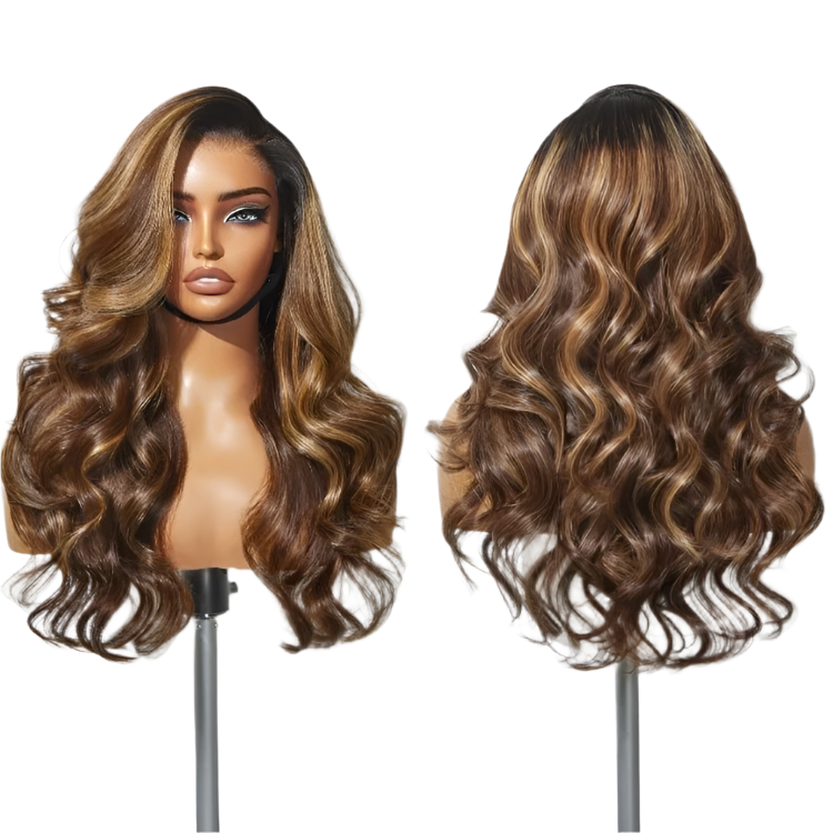 All-Day Comfort™ Wig Blonde Highlight Loose Body Wave 7x6 Closure HD Lace Human Hair Wig Pre-Cut Lace