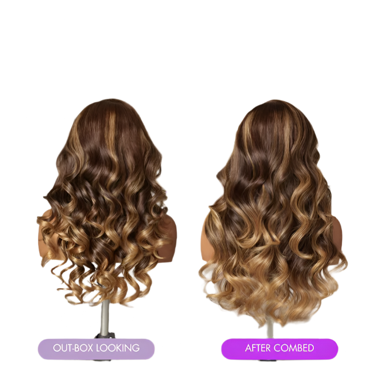 All-Day Comfort™ Sun-Kissed Blonde Ombre Highlight Loose Body Wave Wig – Glueless 7x6 HD Lace Closure with Pre-Cut Lace for a Natural, Radiant Look